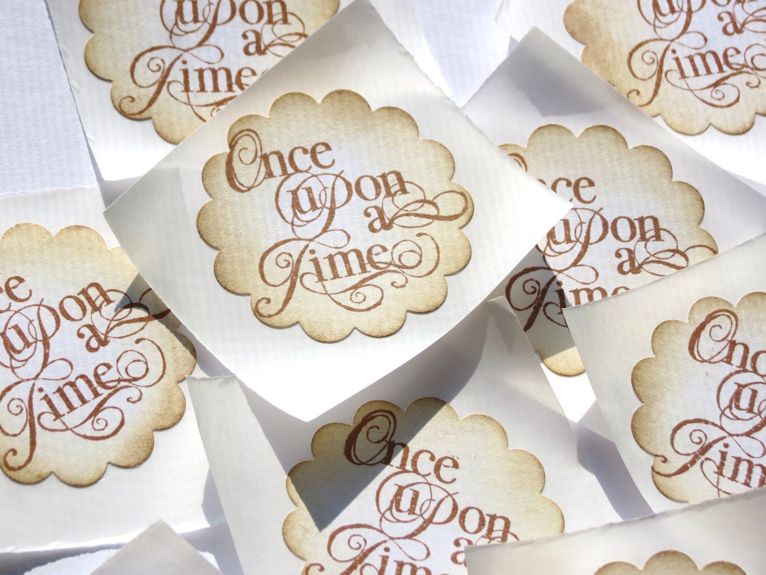 Once Upon a Time Vintage Style Handmade Stickers // Envelope Seals // Set of 50