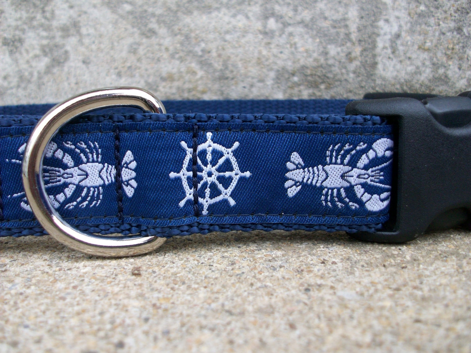 Ocean Lobster - Nautical Dog Collar - In M. L, XL