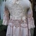 Vintage Kitty... luscious garden party tea coat... upcycled BATTERNBURG, crochet, roses. MED-XL