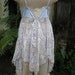 shabby chic..  tunic dress..ice blues, mermaid, Vintage Kitty.. antique lace and roses.. beach wedding.. LARGE - XL