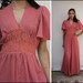 Vintage 70's Pink Maxi Dress Bell Sleeves