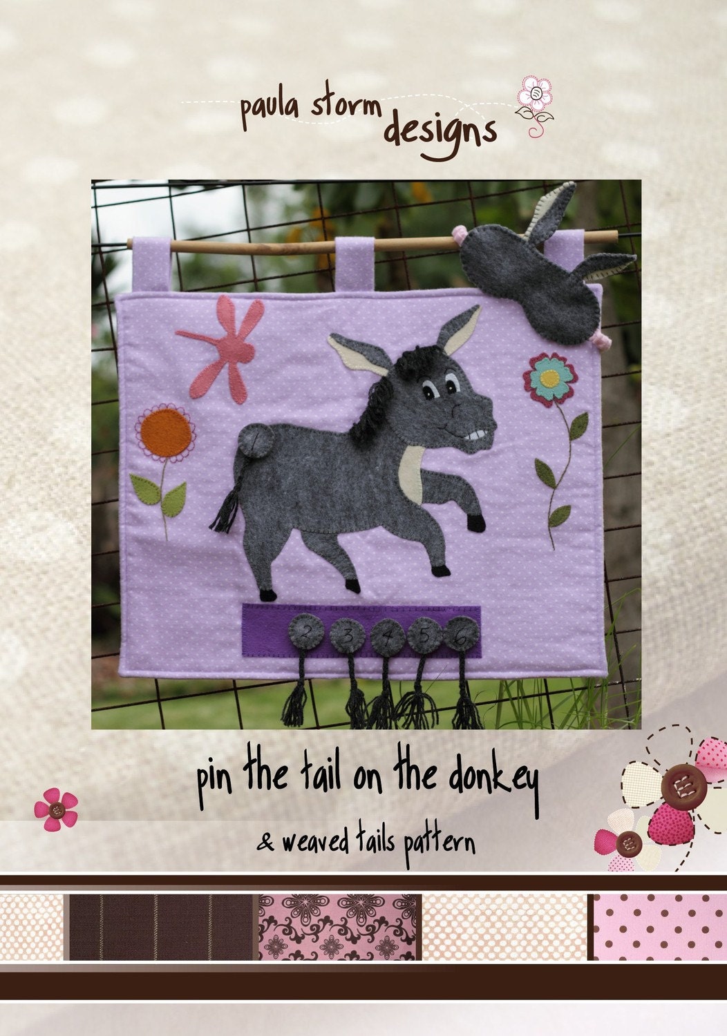 Pin the Tail on the Donkey Wallhanging Game by Paula Storm Designs