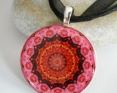 Polymer Clay Hot Pink Kaleidoscope Necklace