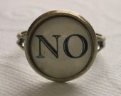 Antiqued Brass NO Ring, Adjustable