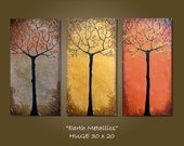 Custom Earth Metallics - 30 x 20, Textured Acrylic painting canvas, gallery wrapped ready to hang, ORIGINAL