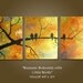 Black Friday Sale Blossom Branches with Little Birds - HUGE 48 x 20, Acrylic painting canvas, gallery wrapped and ready to hang, ORIGINAL and HUGE, One of a Kind