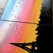 SaLe ORIGINAL Large Modern Fine Art Contemporary PAINTING by Shanna - HUGE 60 x 24 - Birds Flying in Paris