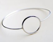 Open Circle Bangle Sterling Silver Bracelet