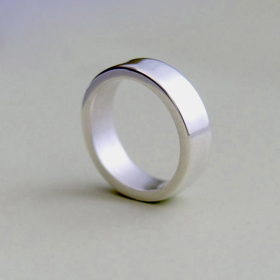 Heavy Band Sterling Silver Ring Hammered, Shiny or Brushed Finish