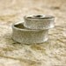 Personalized Pair of Concave Finger Print Wedding or Anniversary Rings in 14K White Gold Matte Size 11/8mm 5/5.5mm