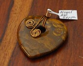 Large Jasper Heart Donut with copper wire wrap P1