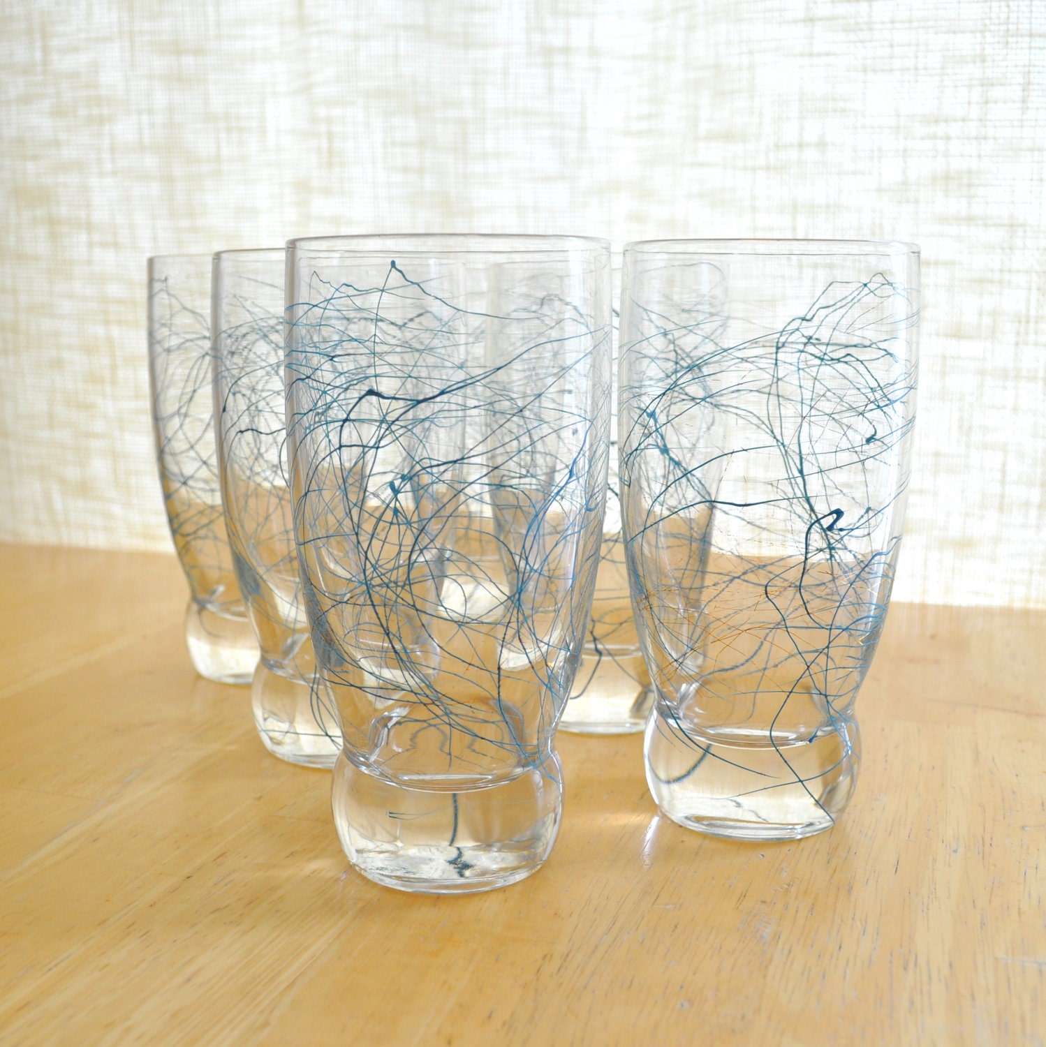 eva zeisel prestige tall glasses by federal glass - set of six