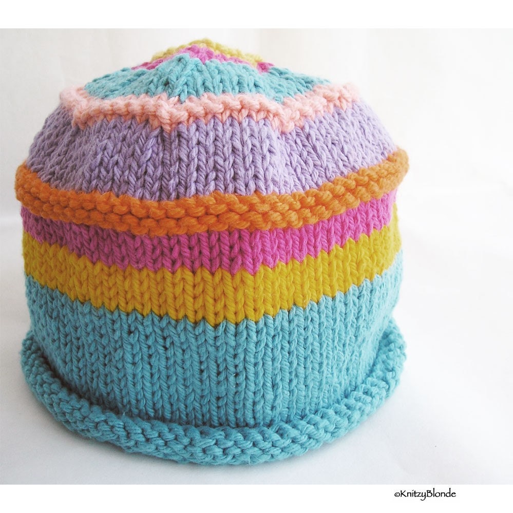 Photo Prop Baby Hat, Bright Vivid Carnival Colors, Cotton Yarn, CUSTOM You Choose the Size