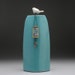 RESERVED FOR MONICA Turquoise Ceramic bird vessel, raku fired art pottery,handmade, ,home decor