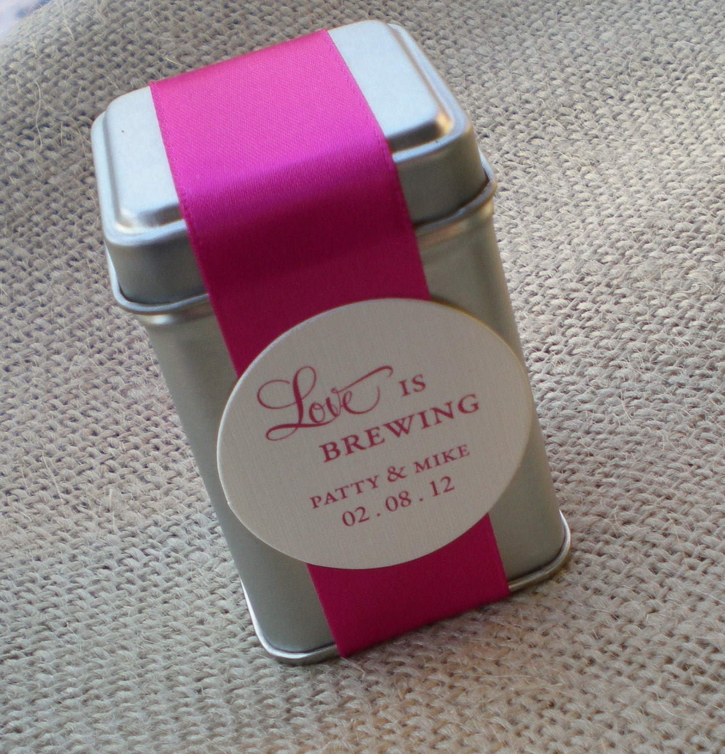 Assembled Love is Brewing Tea Tin Favor