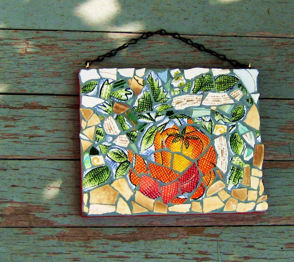 Summer / Autumn Garden Wall Mosaic - ReclaimedDesigns