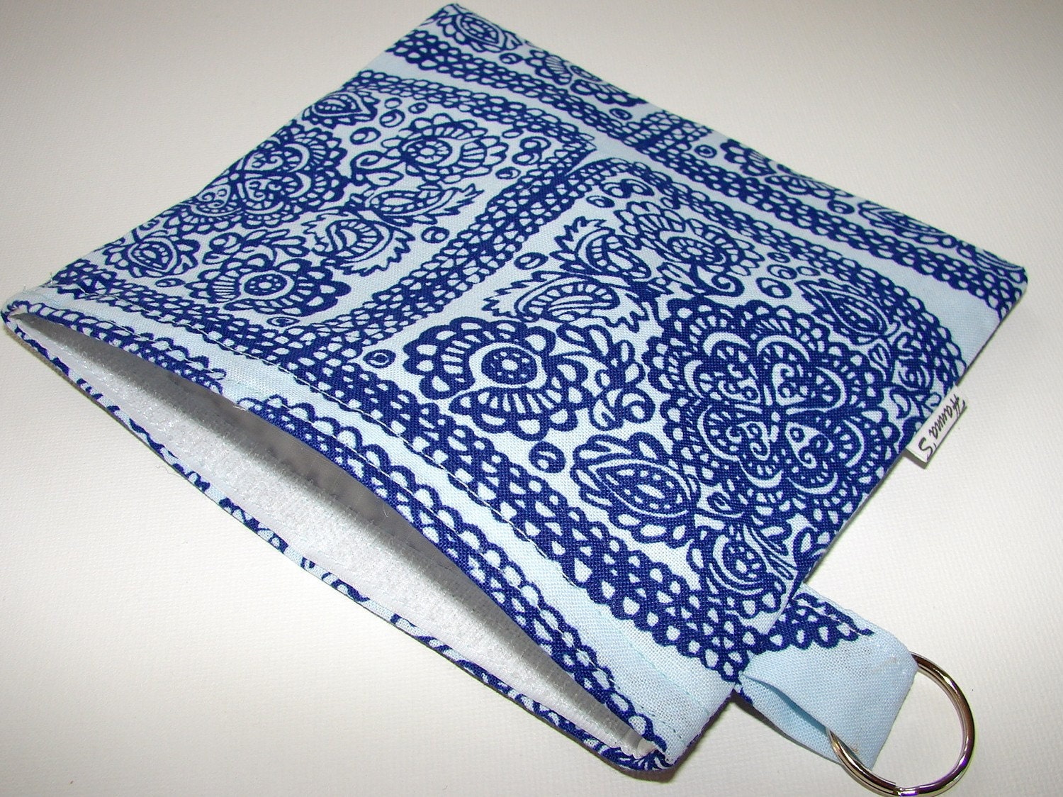 Marimekko Blue Tantsu Snack Make Up Pouch , Bag, Purse  about 6x5,5 inches