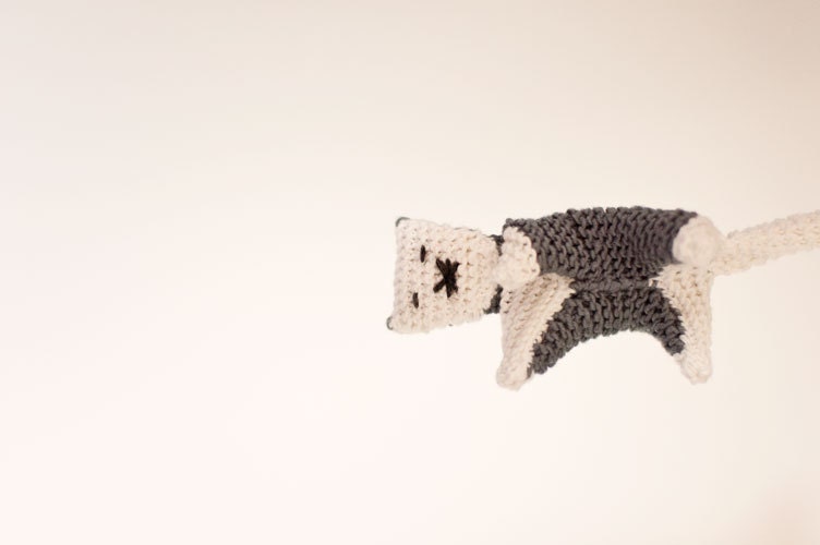 Custom Knitted Cat Baby Toy for Baby Boys and Baby Girls - White Paws - French Cotton - Newborn Baby Shower Toddler Kid- OOAK - Cuddly Cat