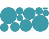 Teal Dots Wall Decal Stickers (Repositionable)