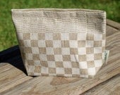 Checked Vintage Linen Storage Bag