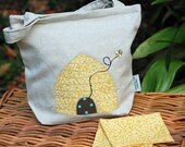 Organic  Hemp---Bee Skep Lunch Sack with Napkin