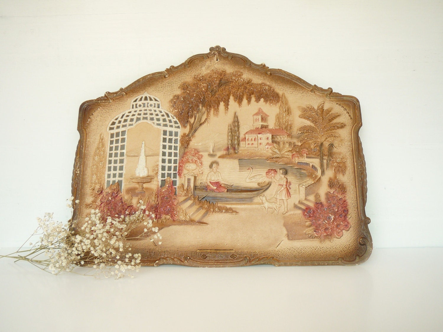 Vintage German Embossed Calendar Holder