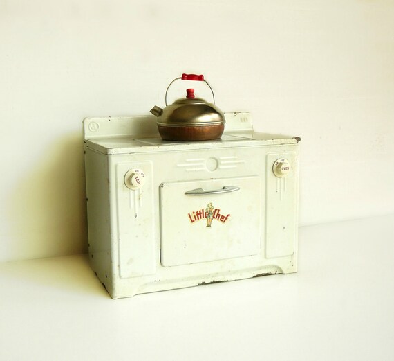 Vintage Toy Stove Metal Little Chef by carpebellus on Etsy