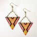 Navajo Printed Brass Drop Earrings