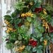 Garden Wreath, Hydrangea, Raspberry, Yellow Berries