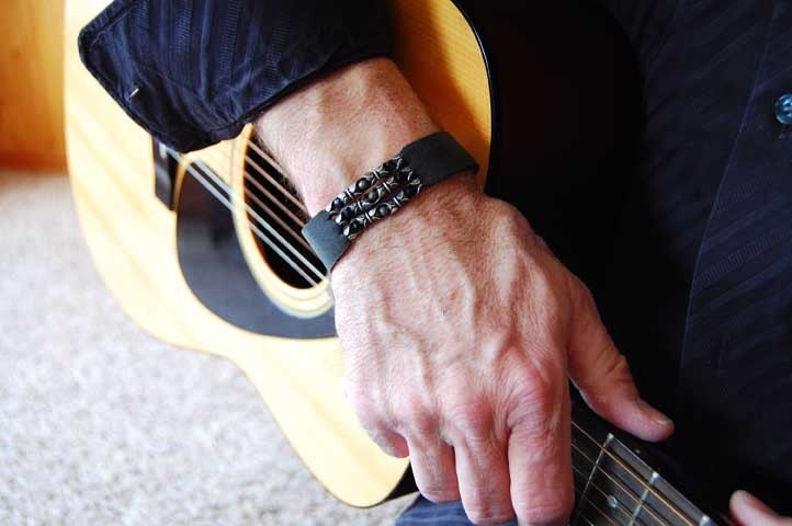 The Godfather, Men's Leather Bracelet, Mens Cuff, Womens Leather Bracelet, Sterling Silver, Stone Bracelet, Leather Cuff, Women's Bangle