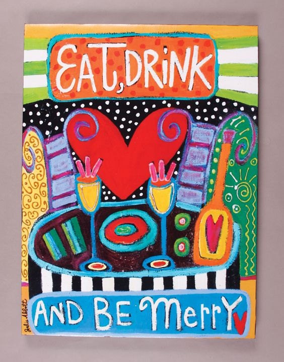 Eat Drink & Be Merry- Art Canvas