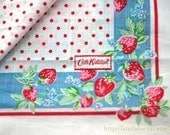 Cotton Handkerchief Fabric-Chic Red Dots Sweet Wild Strawberry (1 Panel, 18x18 inches)