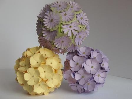 3 Purple Yellow Globe Paper Flowers Decor Centerpiece Il_170x135