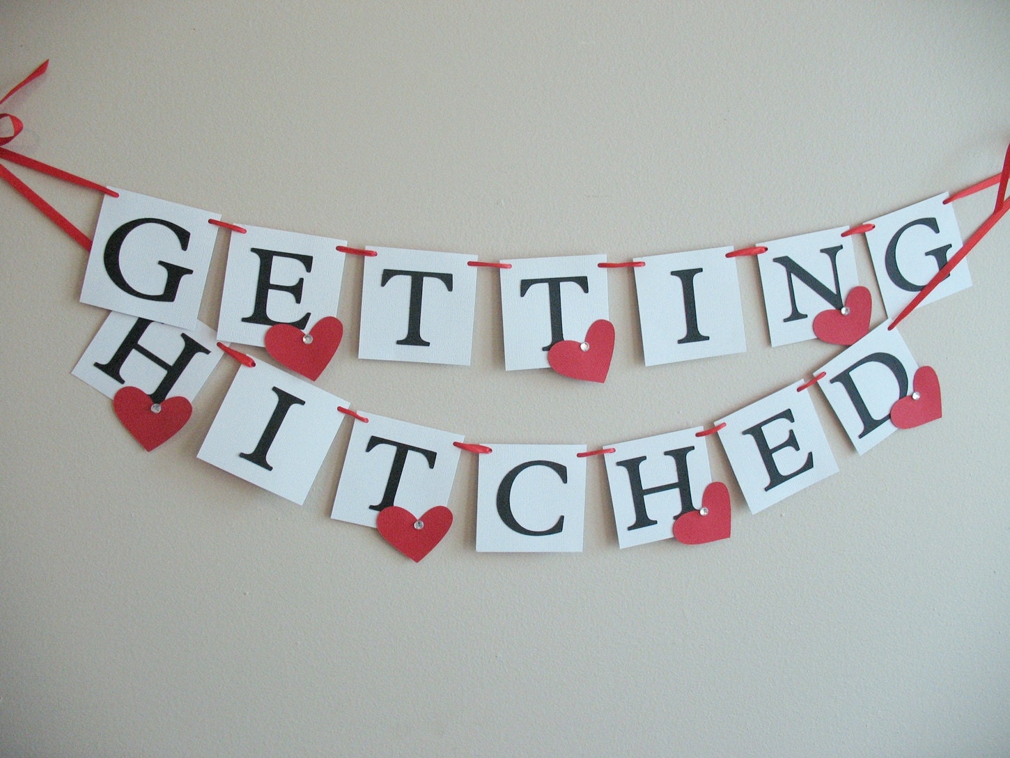 Getting Hitched Engagement Wedding Banner Il_170x135