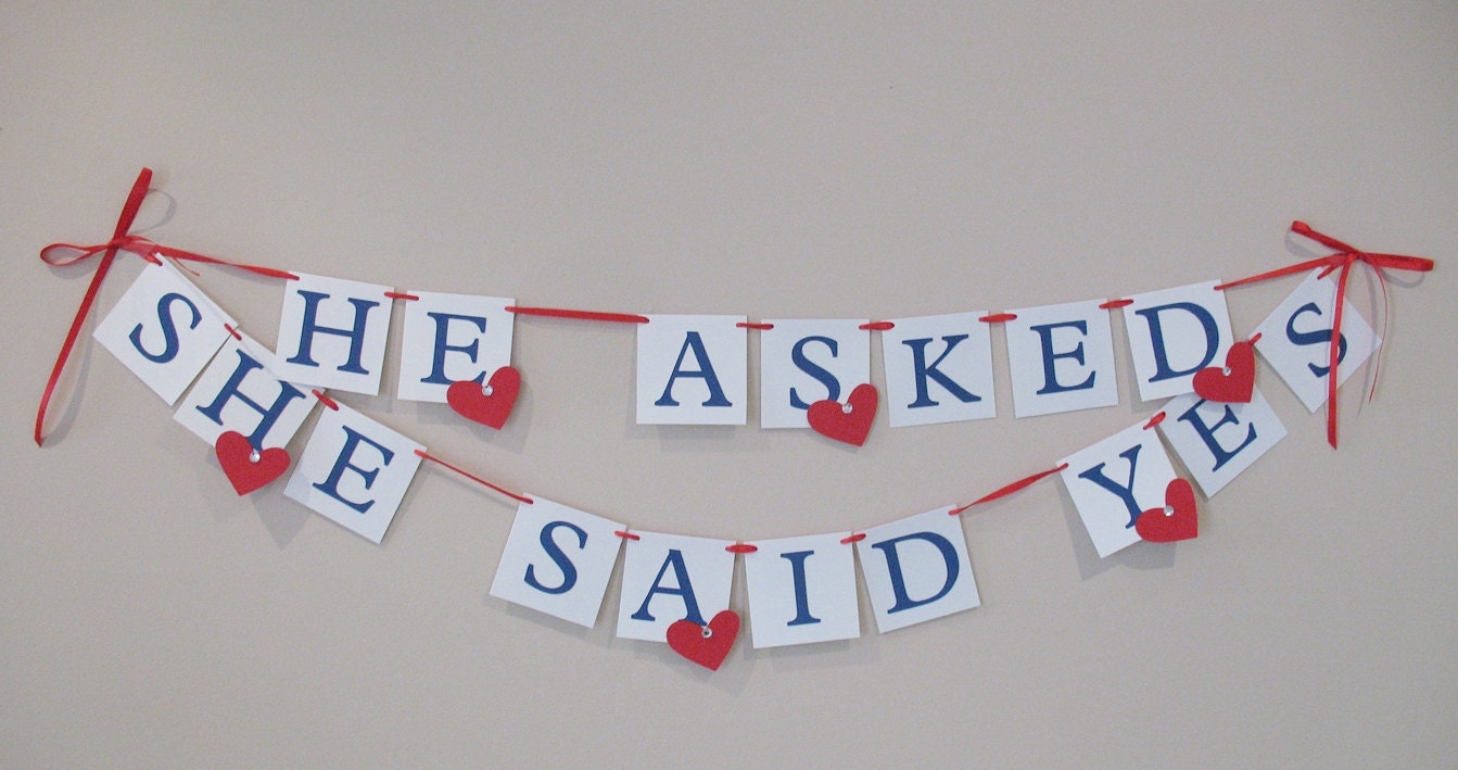 He Asked She Said Yes Wedding Banner Il_170x135