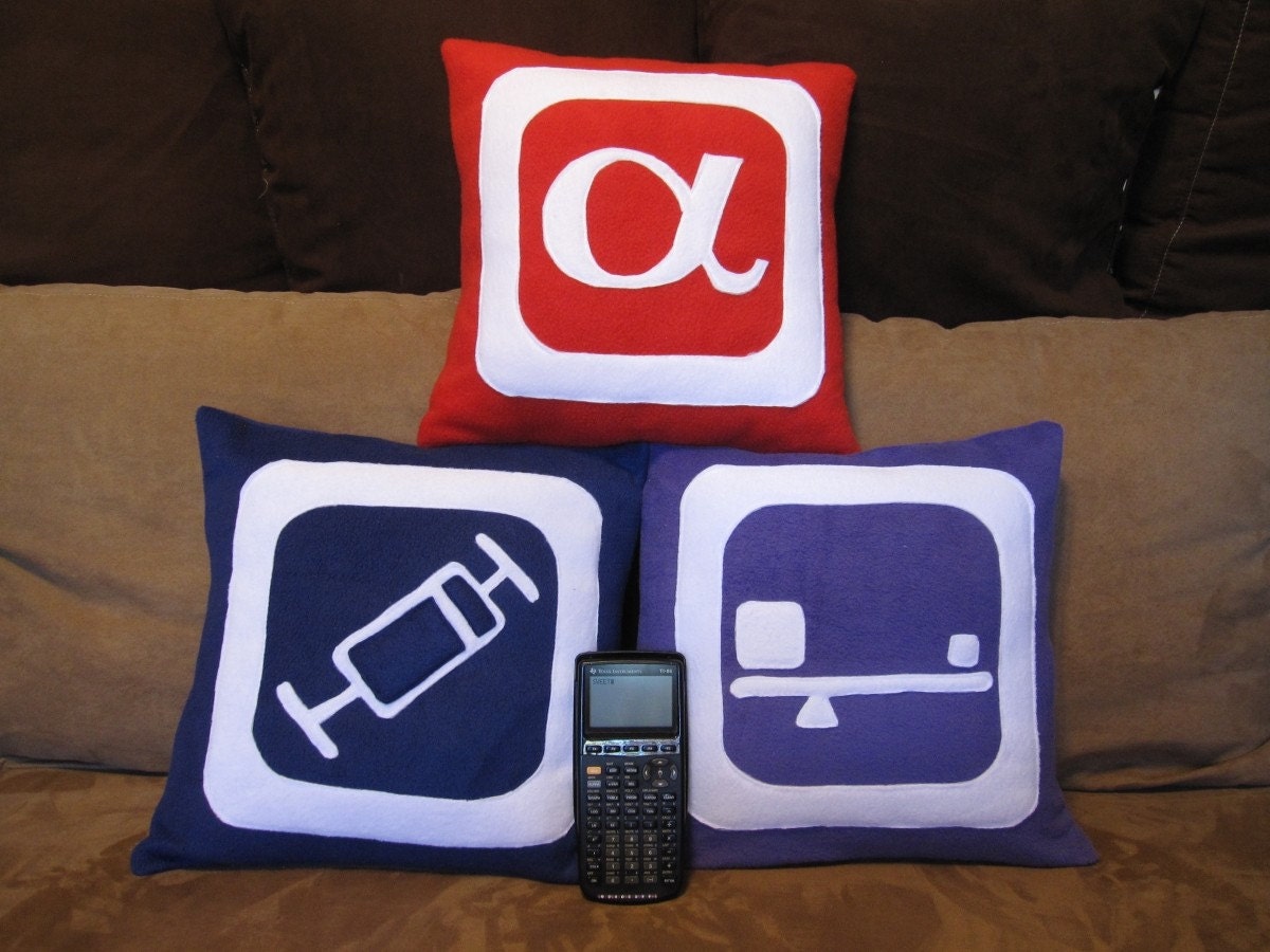 Set of 3 Stat Icon Pillow Covers - Made to Order