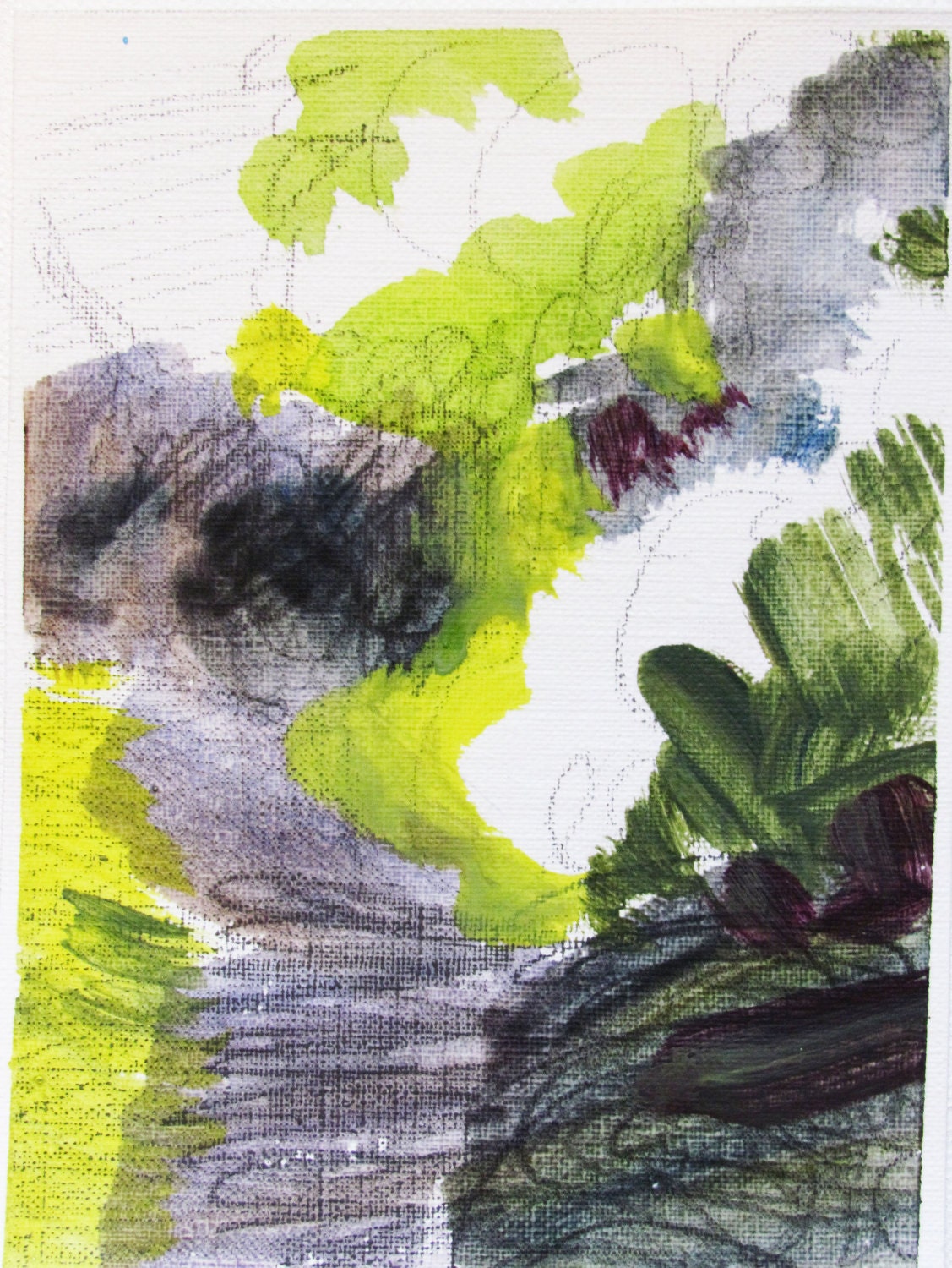 acrylic painting on paper- Study 29 - small painting, original painting - abstract landscape