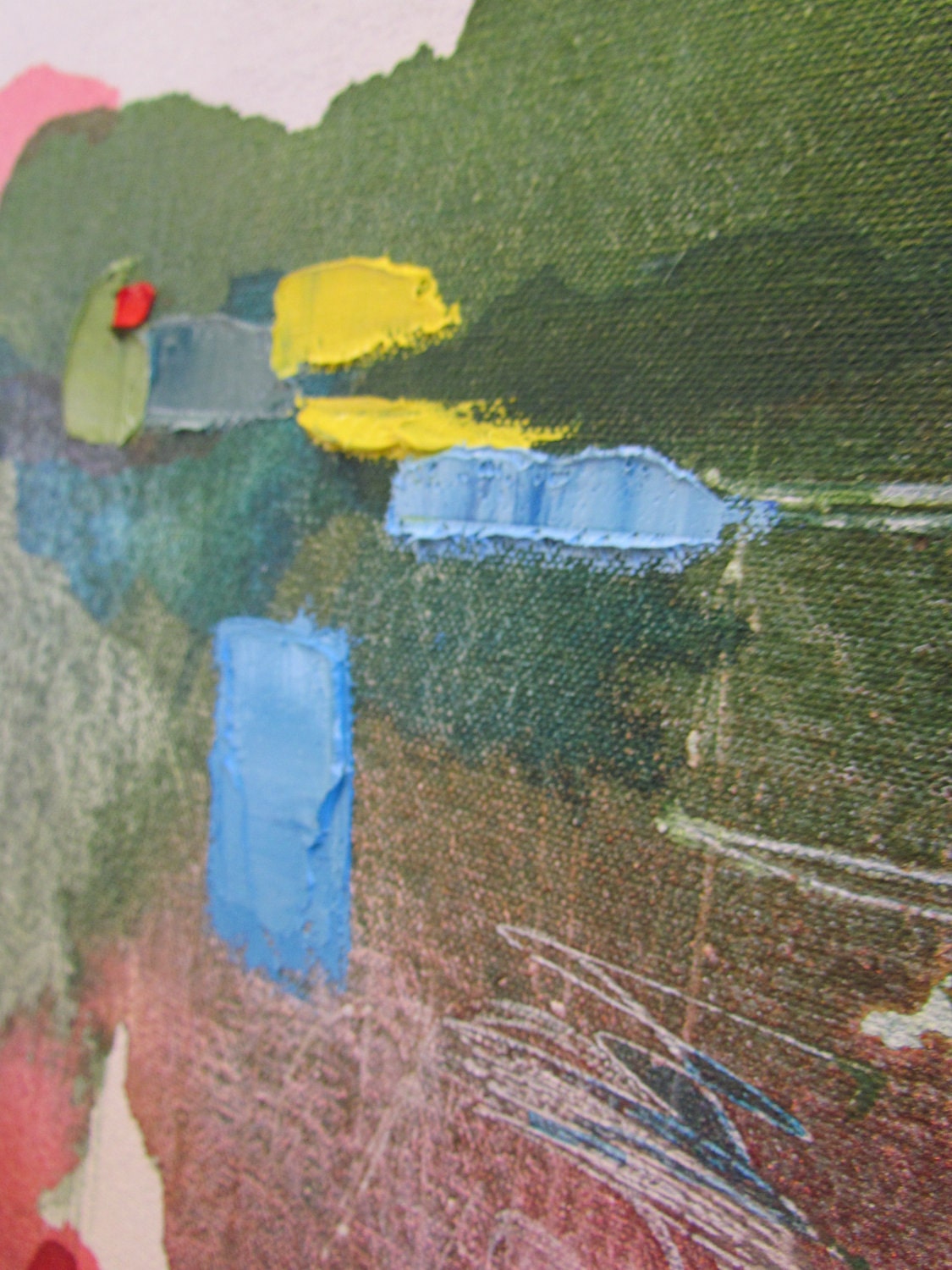 Bold Abstract Landscape Painting, 17 x 20", original fine art