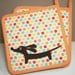 Doxie Rainbow Dot Kitchen Set of Two Supersized Dachshund Potholders Featuring Designer Cotton Fabric