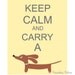 Dachshund Art - Keep Calm and Carry a Doxie Wiener Dog Print 8x10 in Butter Yellow