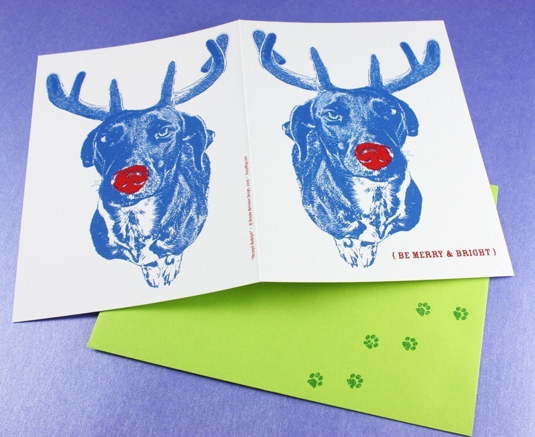 Rudolph Merry and Bright Holiday Cards - 4 Pack