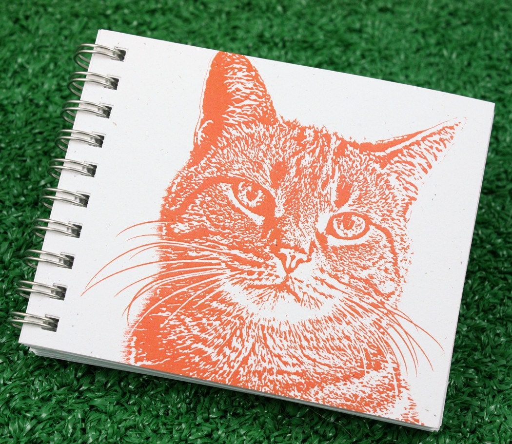 Mini Journal - Tabby Cat in Tangerine