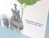 Party All the Time - Silly Squirrel Birthday Card