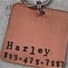 Square O Copper Pet id tag