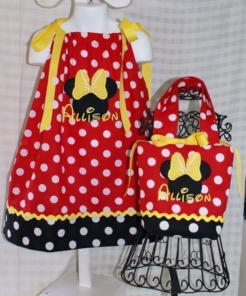 Minnie Mouse Pillowcase Dress Sizes 6mos-8yr AND Matching Purse