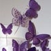 PURPLE BUTTERFLIES 46 Multi Sized 3D Wedding Birthday Cake Topper Weddings Decoration Amethyst