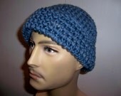 DUSTY DENIM Hat Witchy Warm Handmade Crochet Snowboard Ski Toque