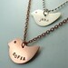 Mothers pendant personalized bird in silver