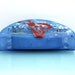 Fused Glass Business Card Holder, red butterfly