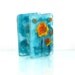 Fused Glass painted Toothpick Holder, Turquoise  landscape series.